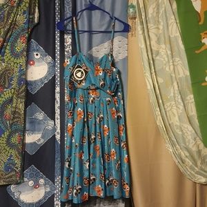 Banjo & Cake fox owl raccoon dress NWT L